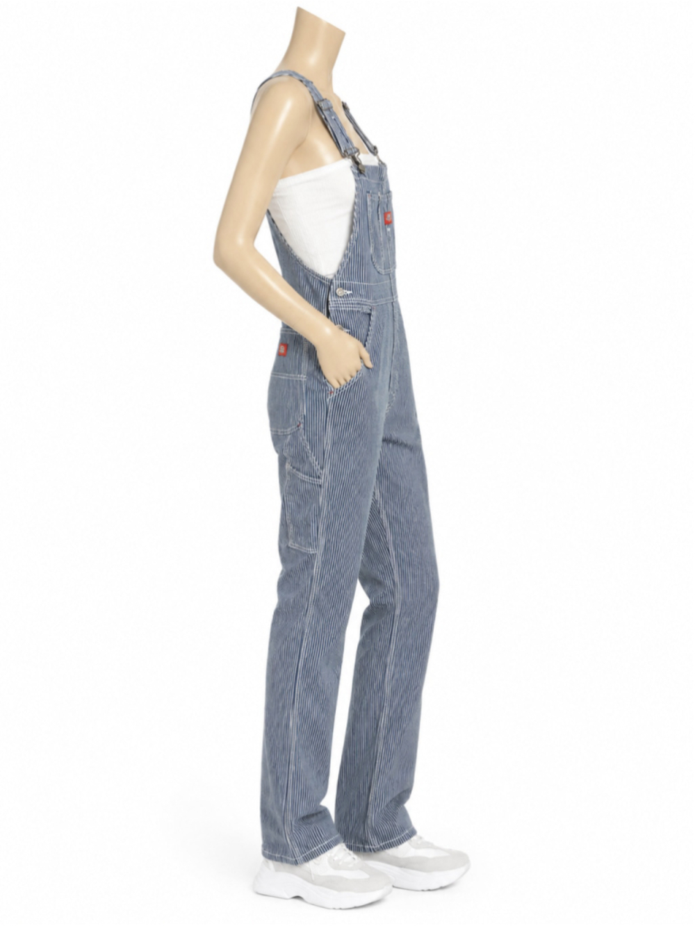 Dickies Hickory Stripe Denim Bib Overalls – Navy/White Railroad Stripe - Picture 5 of 10